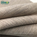 Chinese Factory wool canvas horse hair interlining for suit woven cotton chest interlining for suit/coat